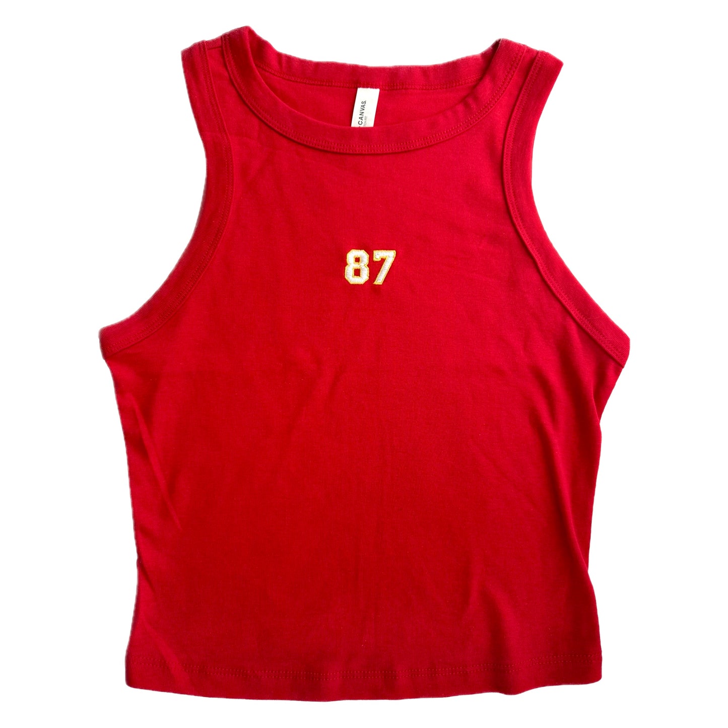 #87 Red Women's Cropped Tank