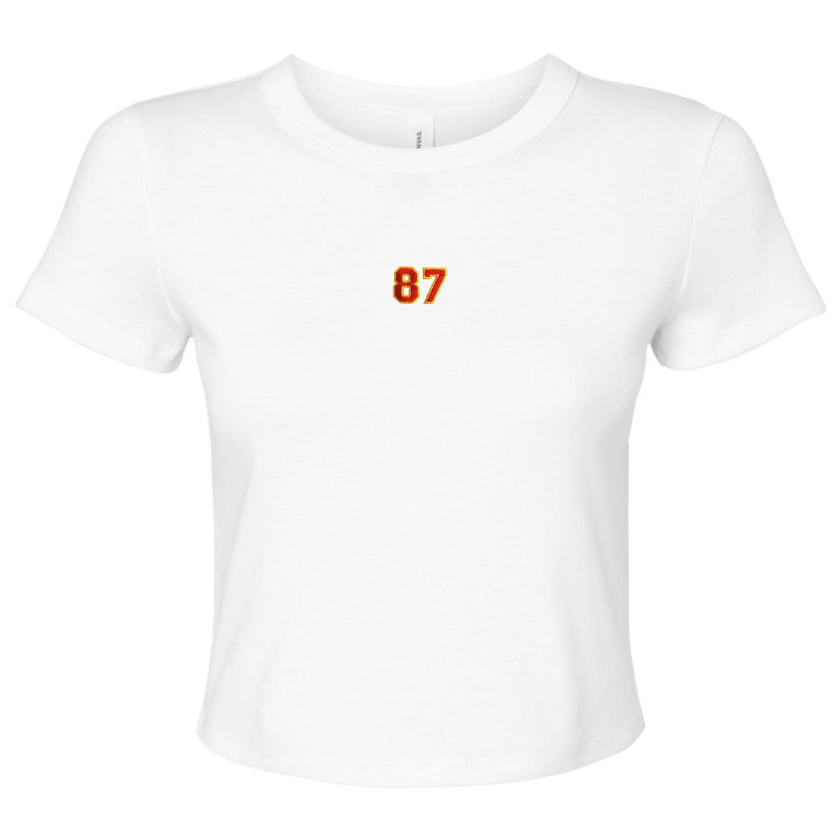 #87 White Women's Cropped Tee