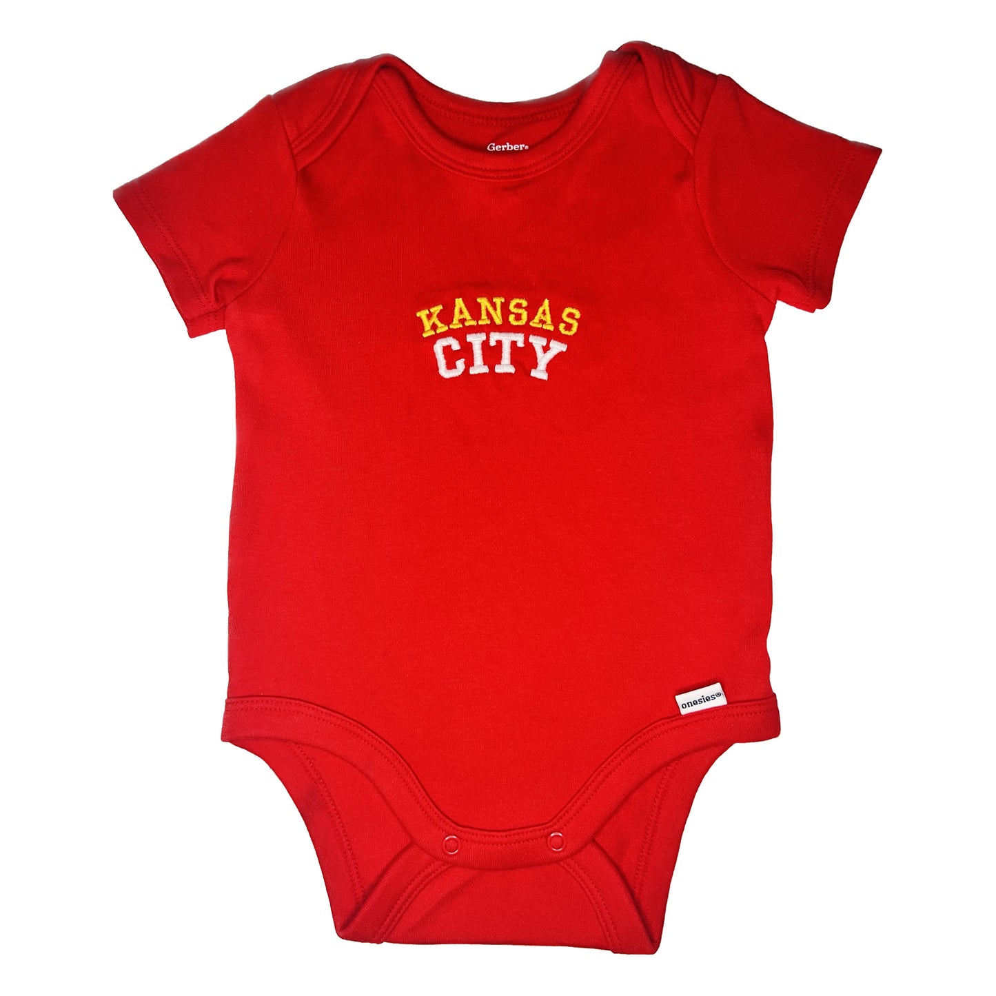 Kansas City Short Sleeve Red Baby Onesie