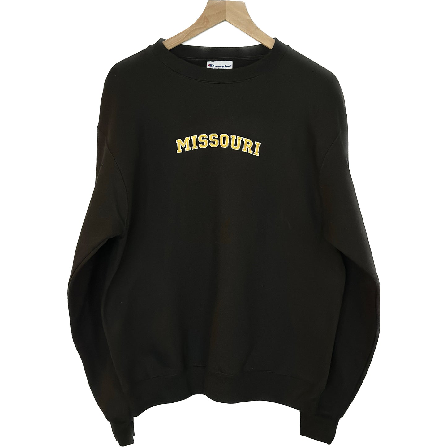 Missouri Embroidered Black Crewneck Sweatshirt
