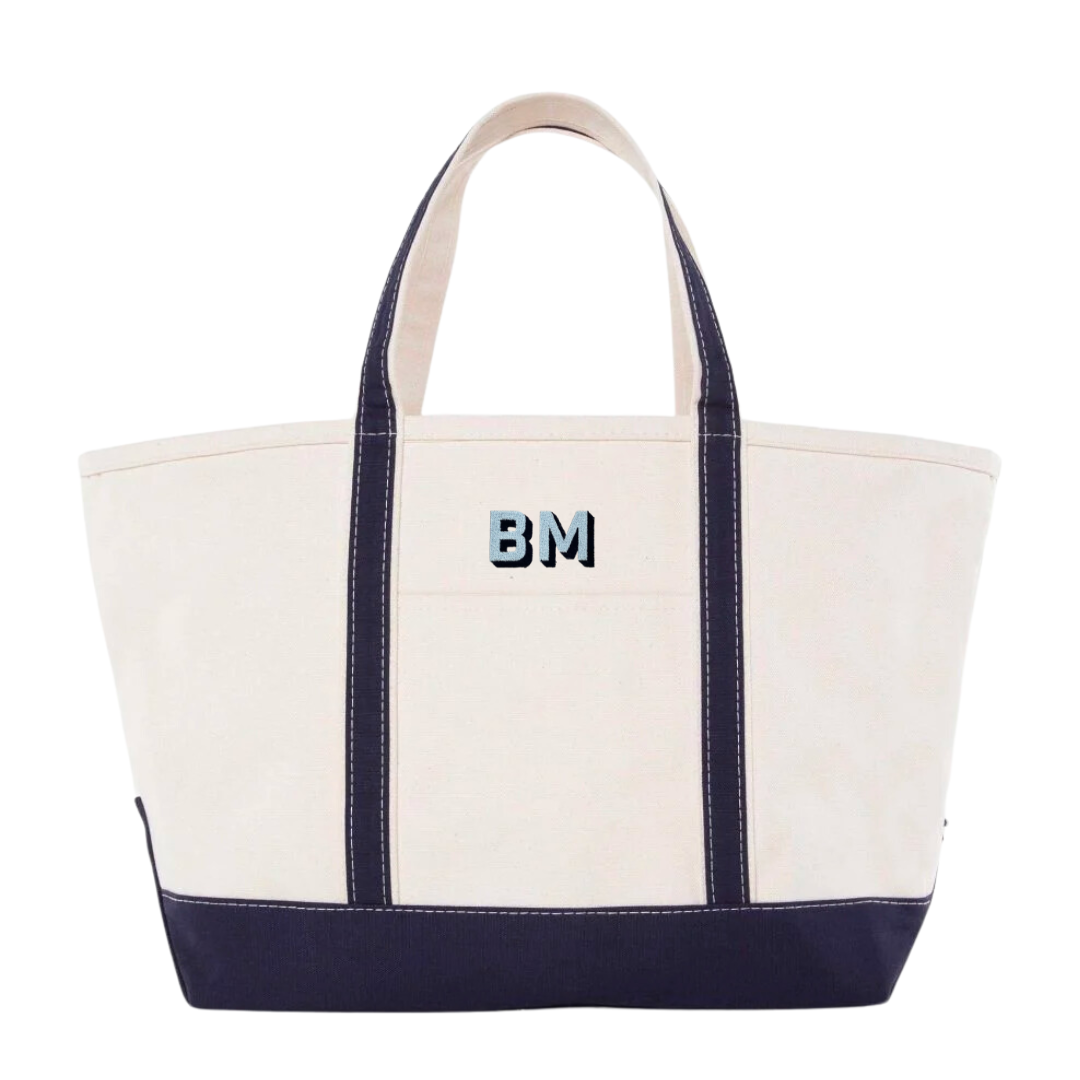 Embroidered Classic Tote in Shadow Font
