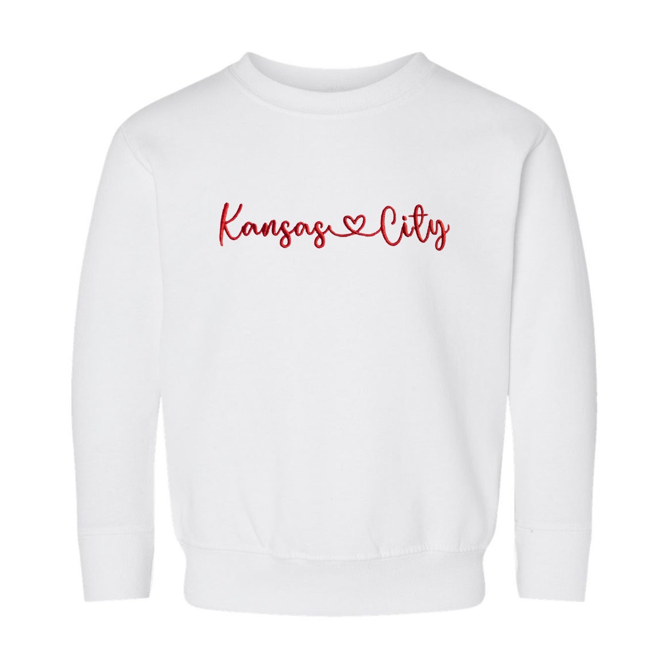 Kansas City Heart Toddler White Crewneck Sweatshirt