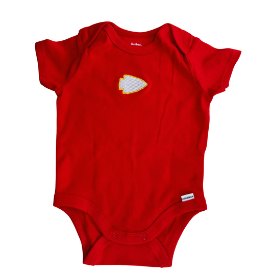 Arrowhead Red Short Sleeve Baby Onesie